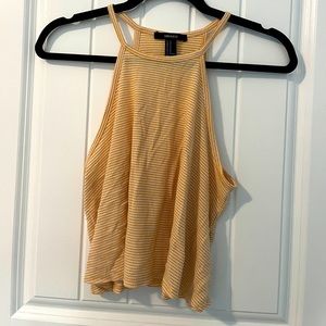 Yellow waffle-knit light tank for summer